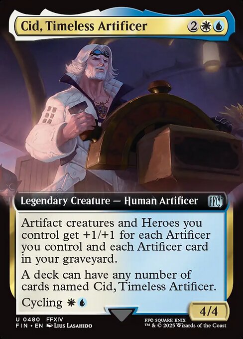 【拡張アート】【Foil】【EN】独創的な革新者、シド/Cid, Timeless Artificer [FIN] 金U No.480