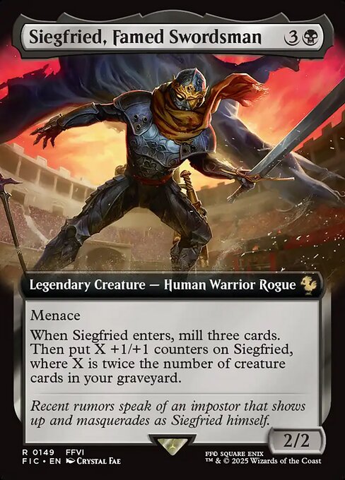【拡張アート】【EN】名高き剣士、ジークフリード/Siegfried, Famed Swordsman [FIC] 黒R No.149