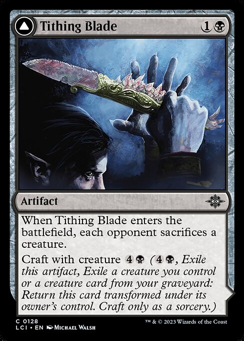 【Foil】【EN】税血の刃 // 貪る墓所/Tithing Blade // Consuming Sepulcher [LCI] 黒C No.128