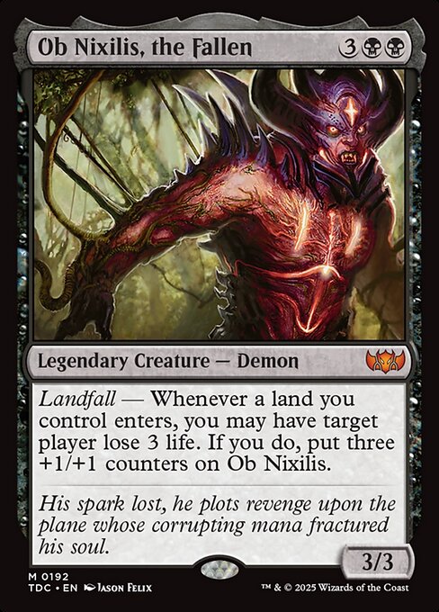 【Foil】【EN】堕ちたる者、オブ・ニクシリス/Ob Nixilis, the Fallen [TDC] 黒M No.192