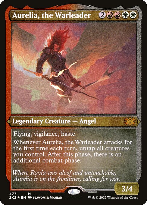 【エッチングFoil】【EN】戦導者オレリア/Aurelia, the Warleader [2X2] 金M No.477