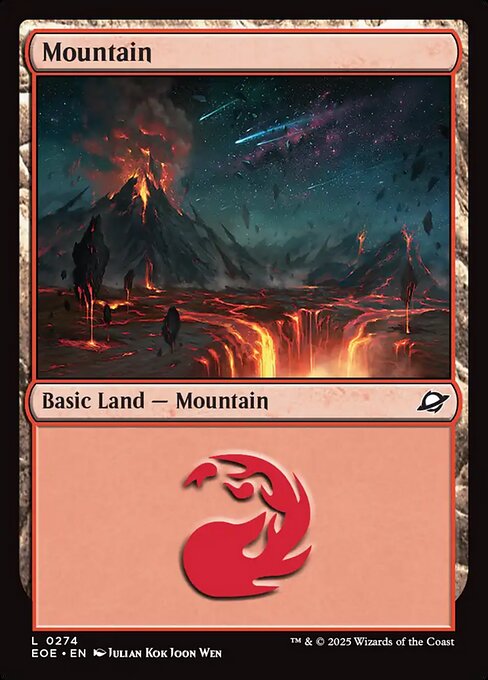 【Foil】【EN】山/Mountain [EOE] 土地C No.274