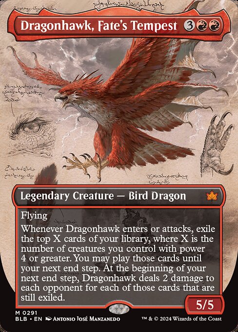 【ショーケース】【EN】運命の大嵐、ドラゴンホーク/Dragonhawk, Fate's Tempest [BLB] 赤M No.291
