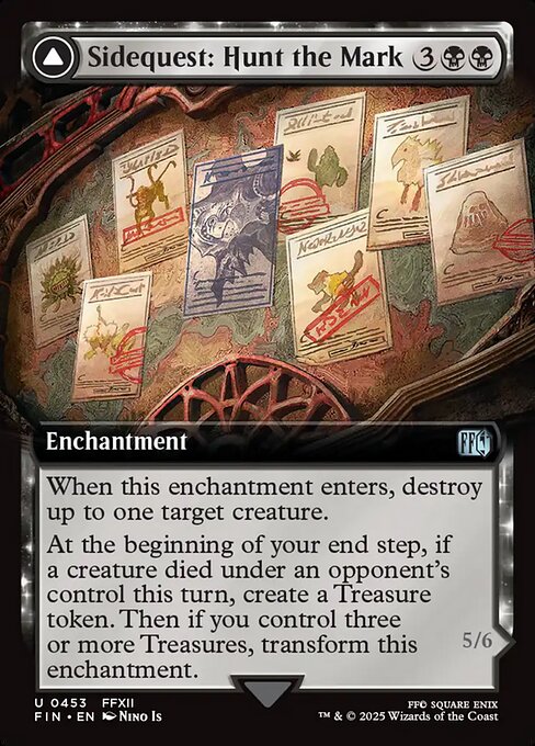 【拡張アート】【Foil】【EN】サブクエスト：モブハント // 究極の挑戦、ヤズマット/Sidequest: Hunt the Mark // Yiazmat, Ultimate Mark [FIN] 黒U No.453
