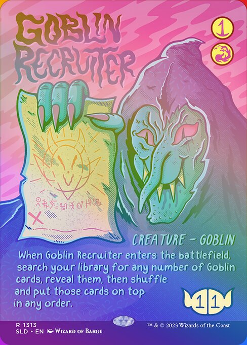 【ボーダレス】【Foil】【EN】ゴブリン徴募兵/Goblin Recruiter [SLD] 赤R No.1313★