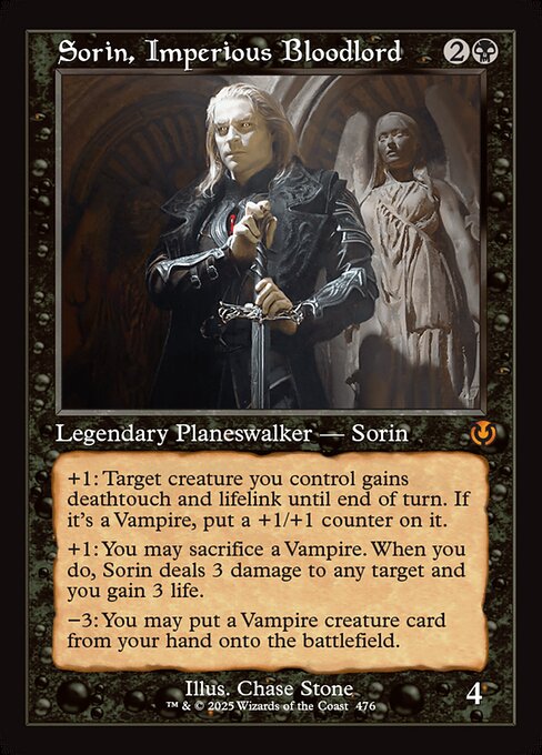 【Foil】【EN】傲慢な血王、ソリン/Sorin, Imperious Bloodlord [INR] 黒M No.476