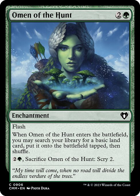 【Foil】【EN】狩猟の神のお告げ/Omen of the Hunt [CMM] 緑C No.906