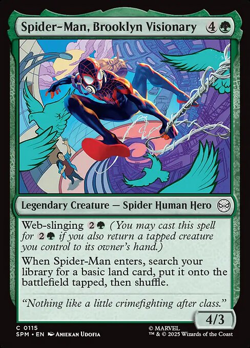【Foil】【EN】ブルックリンの空想家、スパイダーマン/Spider-Man, Brooklyn Visionary [SPM] 緑C No.115