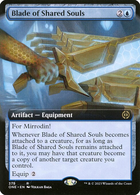 【拡張アート】【Foil】【EN】共同魂の刃/Blade of Shared Souls [ONE] 青R No.378