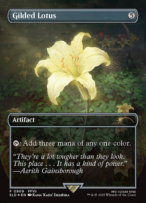【ボーダレス】【Foil】【EN】金粉の水蓮/Gilded Lotus [SLD] 茶R No.909