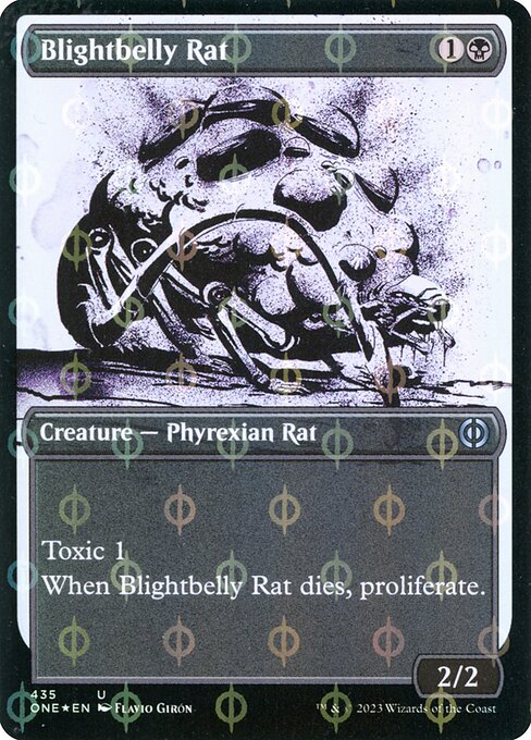 【ショーケース】【Foil】【EN】腐り腹のネズミ/Blightbelly Rat [ONE] 黒U No.435