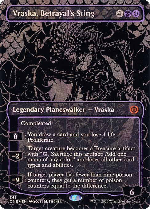【ボーダレス】【Foil】【EN】裏切りの棘、ヴラスカ/Vraska, Betrayal's Sting [ONE] 黒M No.361