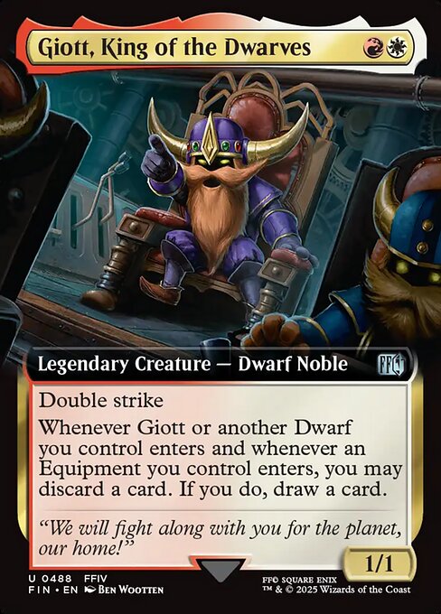 【拡張アート】【Foil】【EN】ドワーフの王、ジオット/Giott, King of the Dwarves [FIN] 金U No.488