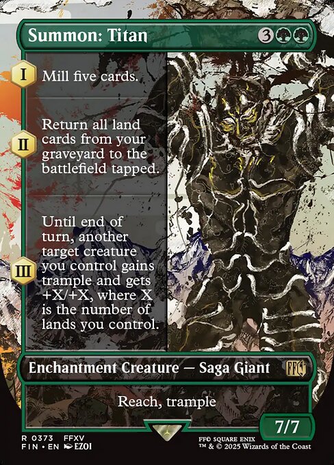 【ボーダレス】【Foil】【EN】召喚：タイタン/Summon: Titan [FIN] 緑R No.373