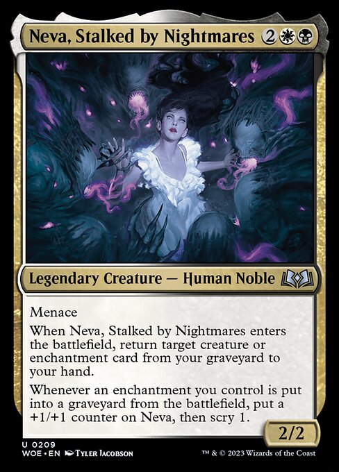 【Foil】【EN】悪夢に追われる者、ネヴァ/Neva, Stalked by Nightmares [WOE] 金U No.209