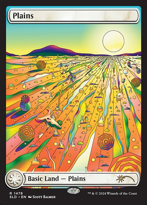 【フルアート】【Foil】【EN】平地/Plains [SLD] 土地R No.1478