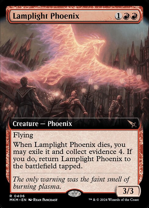 【拡張アート版】【EN】ランプ光のフェニックス/Lamplight Phoenix [MKM] 赤R No.406