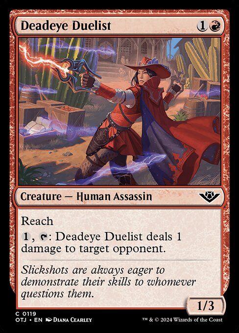 【Foil】【EN】百発百中の決闘者/Deadeye Duelist [OTJ] 赤C No.119