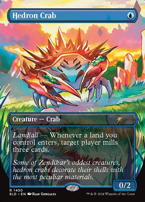 【ボーダレス】【Foil】【EN】面晶体のカニ/Hedron Crab [SLD] 青R No.1430