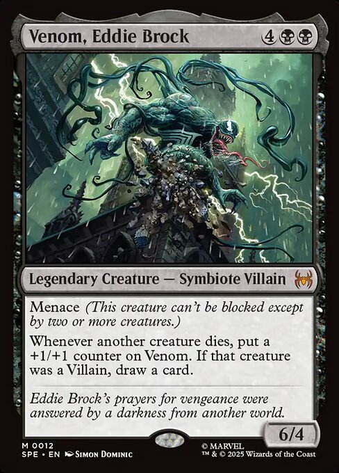 【Foil】【EN】ヴェノム、エディ・ブロック/Venom, Eddie Brock [SPE] 黒M No.12