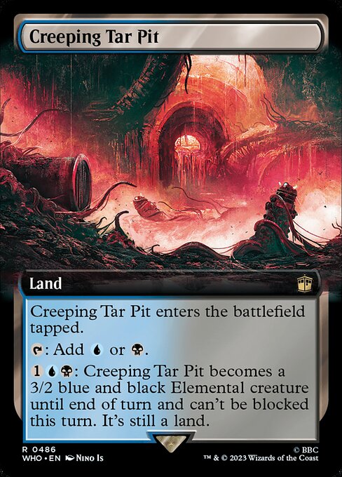 【拡張アート】【Foil】【EN】忍び寄るタール坑/Creeping Tar Pit [WHO] 無R No.486
