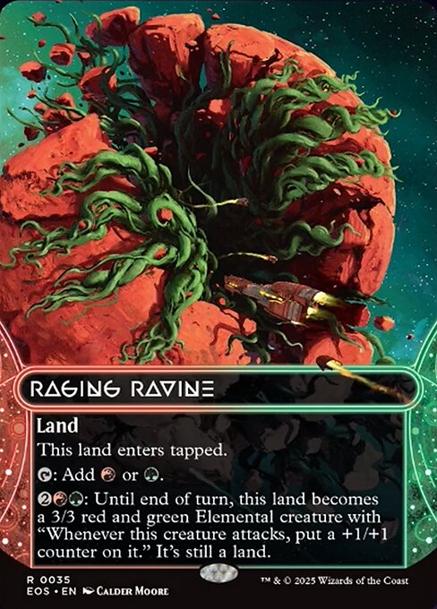 【ボーダレス】【Foil】【EN】怒り狂う山峡/Raging Ravine [EOS] 土地R No.35