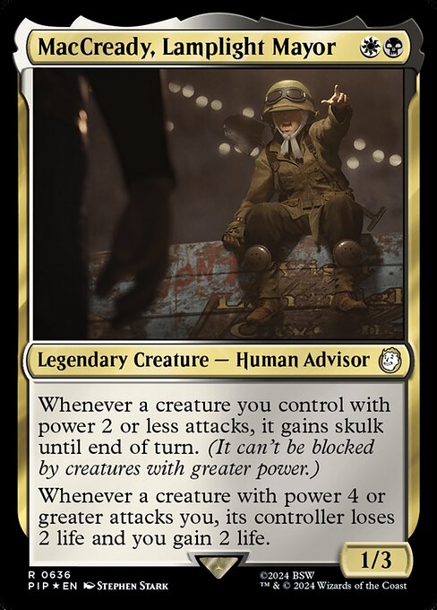 【サージFoil】【Foil】【EN】ランプライト市長、マクレディ/MacCready, Lamplight Mayor [PIP] 金R No.636