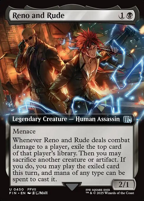 【拡張アート】【Foil】【EN】レノとルード/Reno and Rude [FIN] 黒U No.450