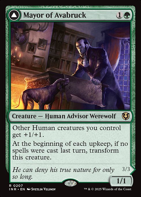 【Foil】【EN】Mayor of Avabruck // Howlpack Alpha [INR] 緑R No.207