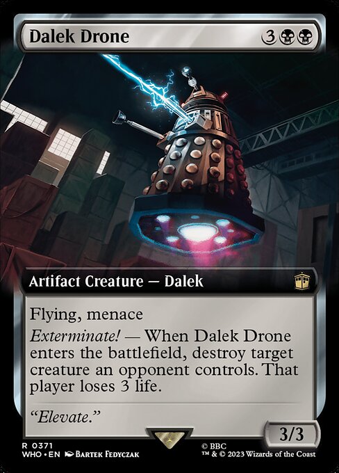 【拡張アート】【Foil】【EN】ダーレクのドローン/Dalek Drone [WHO] 黒R No.371