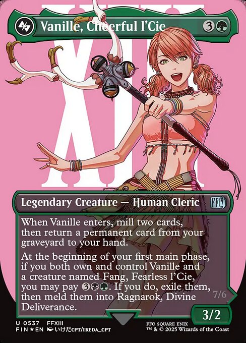 【ボーダレス】【Foil】【EN】陽気なルシ、ヴァニラ/Vanille, Cheerful l'Cie [FIN] 緑U No.537