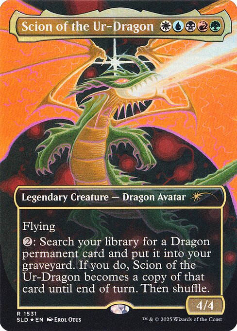 【ボーダレス】【Foil】【EN】始祖ドラゴンの末裔/Scion of the Ur-Dragon [SLD] 金R No.1531