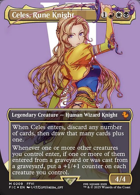 【ボーダレス】【サージFoil】【EN】ルーンナイト、セリス/Celes, Rune Knight [FIC] 金M No.209