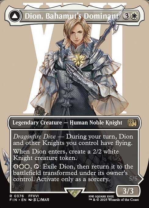 【ボーダレス】【EN】バハムートのドミナント、ディオン // 光の召喚獣、バハムート/Dion, Bahamut's Dominant // Bahamut, Warden of Light [FIN] 白R No.376