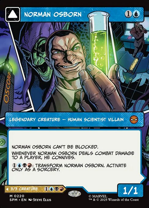【ボーダレス】【Foil】【EN】ノーマン・オズボーン // グリーンゴブリン/Norman Osborn // Green Goblin [SPM] 青M No.220