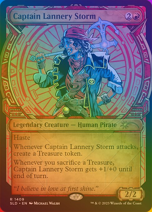 【ショーケース】【Foil】【EN】風雲船長ラネリー/Captain Lannery Storm [SLD] 赤R No.1409★