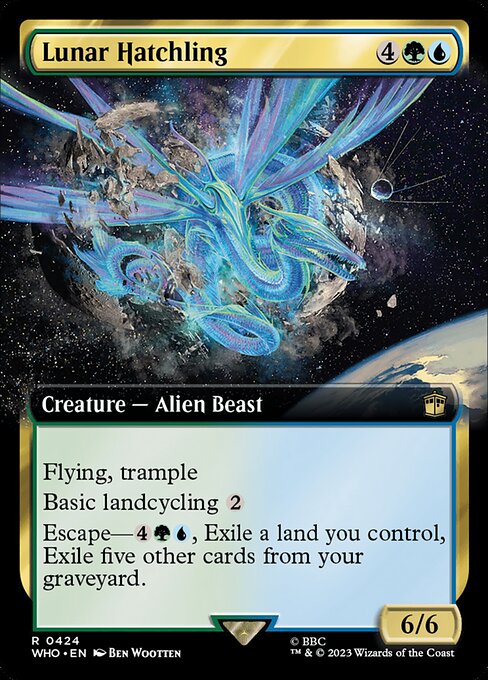【拡張アート】【Foil】【EN】月の雛/Lunar Hatchling [WHO] 金R No.424