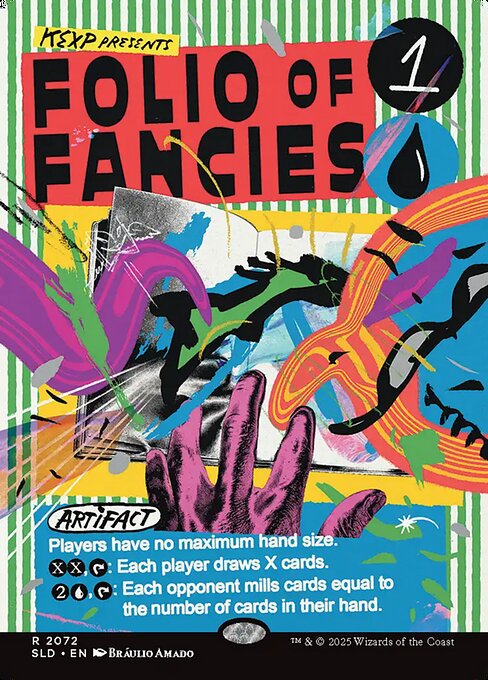 【フルアート】【Foil】【EN】空想の書物/Folio of Fancies [SLD] 青R No.2072