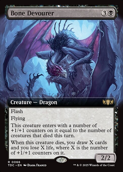 【拡張アート】【Foil】【EN】骨貪り/Bone Devourer [TDC] 黒R No.66