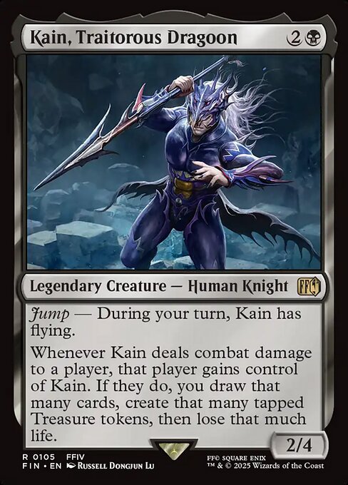 【Foil】【EN】苦悩の竜騎士、カイン/Kain, Traitorous Dragoon [FIN] 黒R No.105