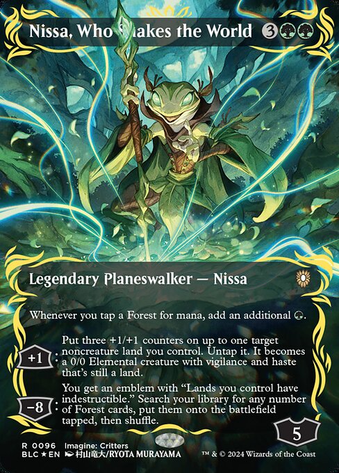 【ボーダレス】【Foil】【EN】世界を揺るがす者、ニッサ/Nissa, Who Shakes the World [BLC] 緑R No.96