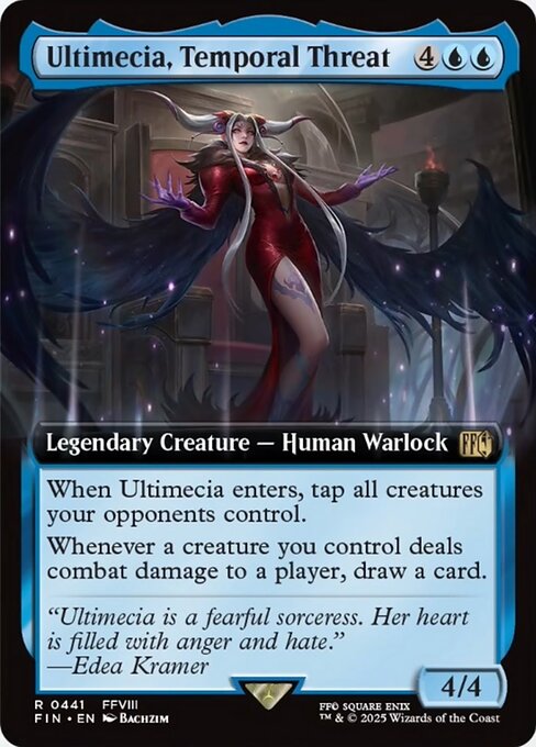 【拡張アート】【Foil】【EN】時に抗う者、アルティミシア/Ultimecia, Temporal Threat [FIN] 青R No.441
