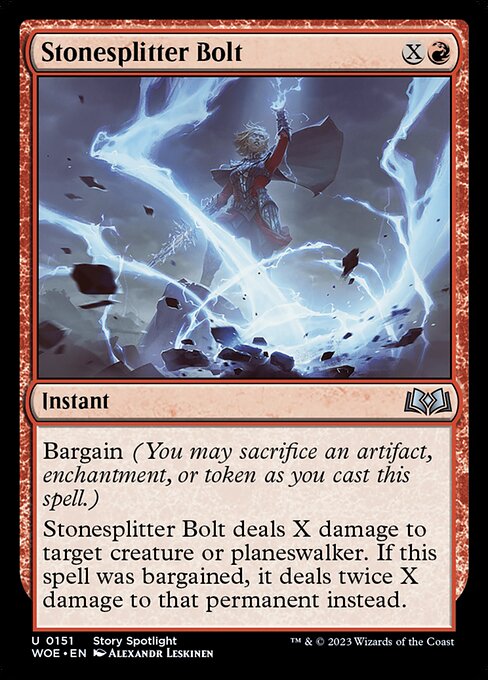 【Foil】【EN】石断ちの稲妻/Stonesplitter Bolt [WOE] 赤U No.151