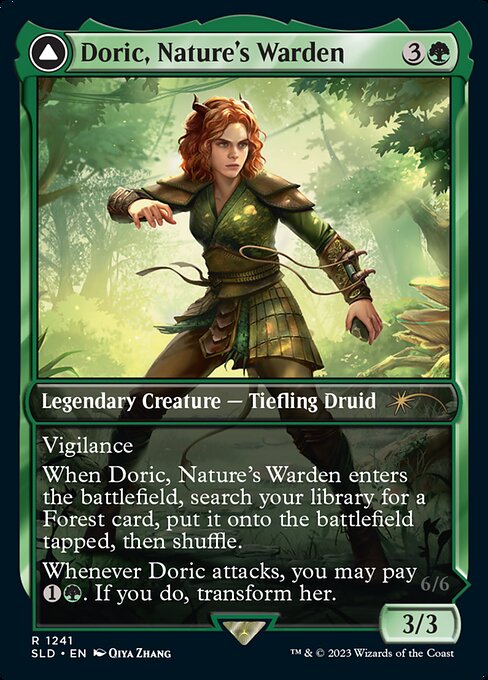 【フルアート】【Foil】【EN】Doric, Nature's Warden // Doric, Owlbear Avenger [SLD] 白R No.1241