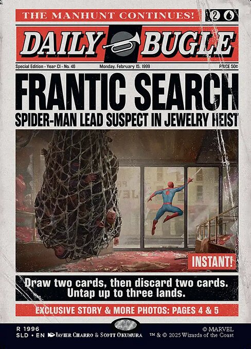 【ボーダレス】【Foil】【EN】大あわての捜索/Frantic Search [SLD] 青R No.1996