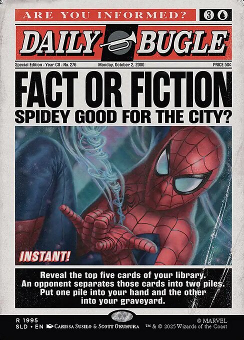 【ボーダレス】【Foil】【EN】Fact or Fiction [SLD] 青R No.1995
