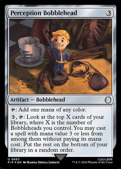 【サージFoil】【Foil】【EN】パーセプションのボブルヘッド/Perception Bobblehead [PIP] 茶U No.667