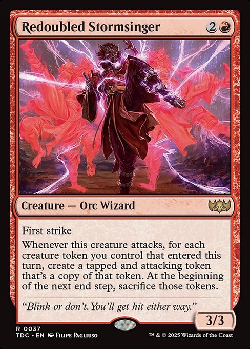 【Foil】【EN】倍増の嵐唱者/Redoubled Stormsinger [TDC] 赤R No.37