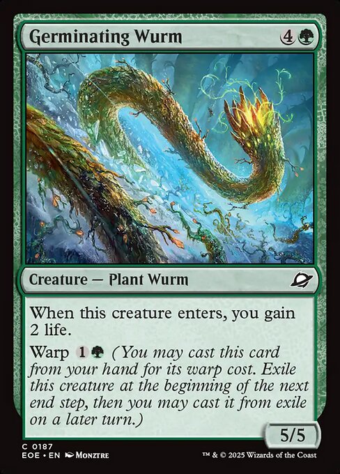 【Foil】【EN】発芽するワーム/Germinating Wurm [EOE] 緑C No.187