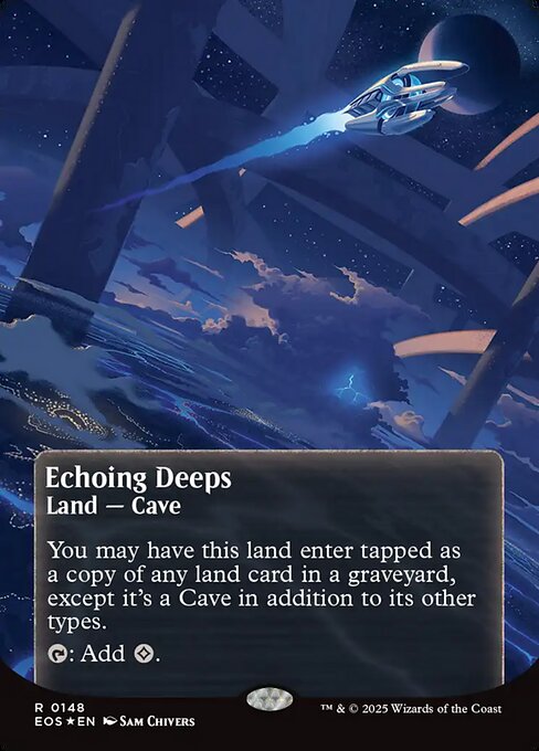 【ボーダレス】【ギャラクシーFoil】【EN】残響する深淵/Echoing Deeps [EOS] 土地R No.148